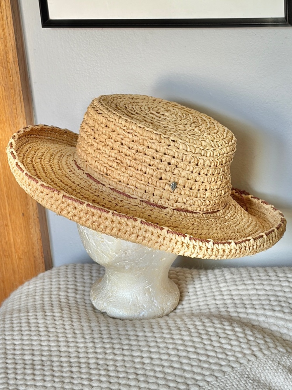 Helen Kaminski Natu Avalon Raffia Hand Made Provence Women's Sun Hat NWOT